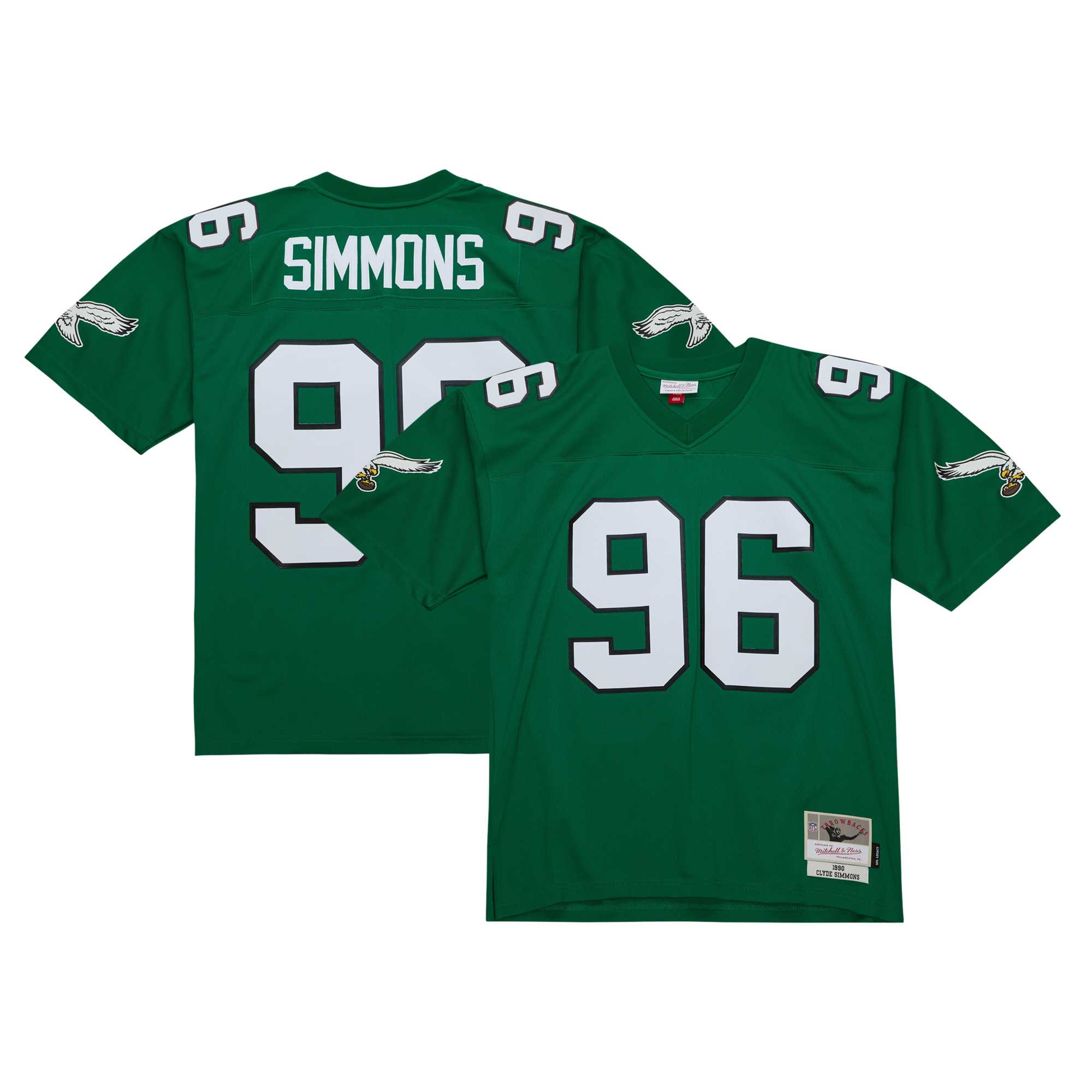 Philadelphia Eagles Clyde Simmons Mitchell Ness Kelly Green Legacy NFL Jersey Men's