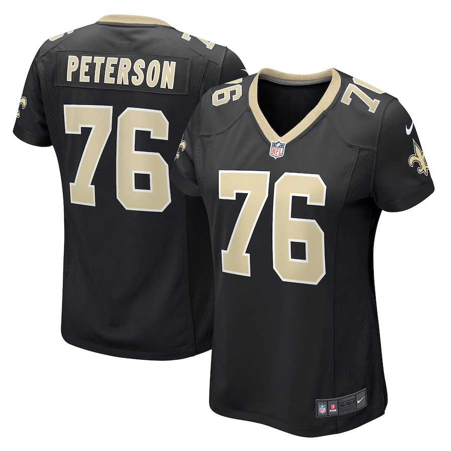 Camron Peterson 76 New Orleans Saints Game Black NFL Jersey Women's