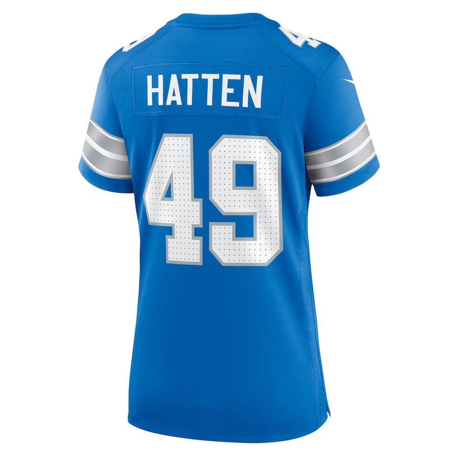 Hogan Hatten 49 Detroit Lions Game Blue NFL Jersey Women's