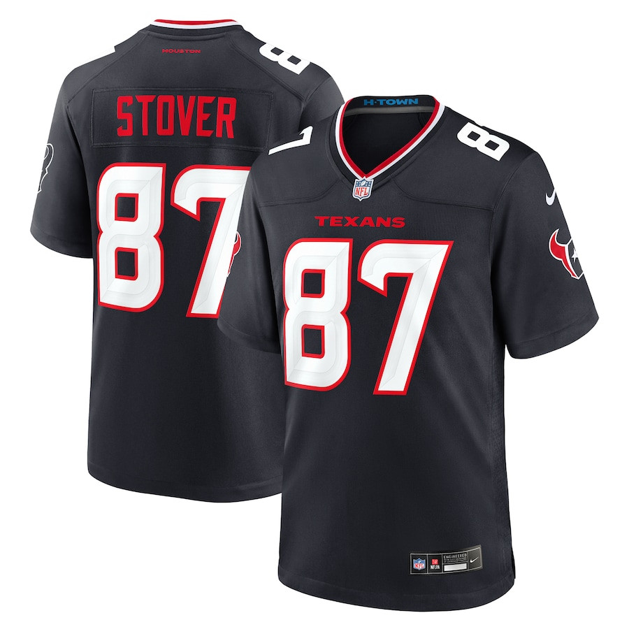 Cade Stover 87 Houston Texans Game Navy NFL Jersey Men's