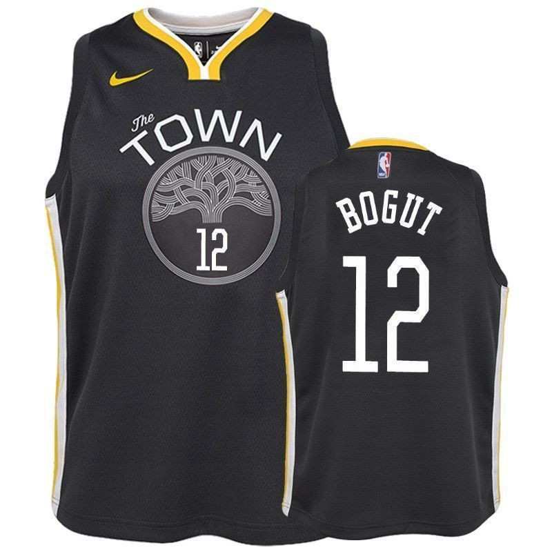 Golden State Warriors Andrew Bogut 12 Statet Black NBA Jersey Youth