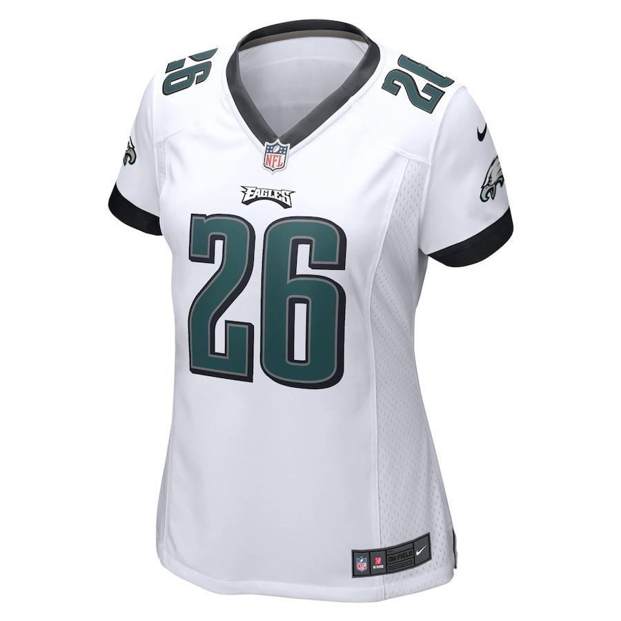 Saquon Barkley 26 Philadelphia Eagles Game White NFL Jersey Women's