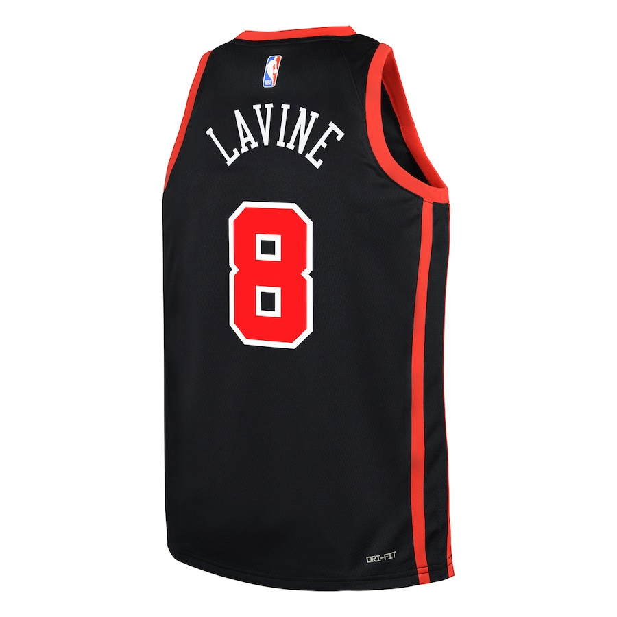 Zach LaVine 8 Chicago Bulls 2023/24 City Edition Swingma Black NBA Jersey Youth