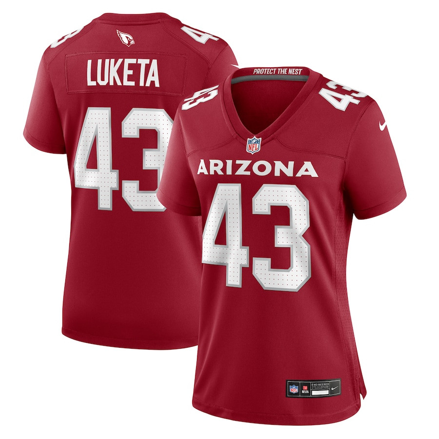 Jesse Luketa 43 Arizona Cardinals Game Cardinal NFL Jersey Women's