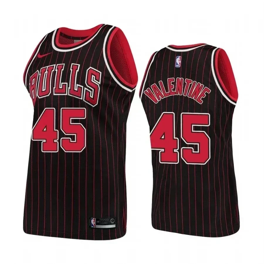 Chicago Bulls 45 Denzel Valentine Hardwood Classics Black NBA Jersey Men's