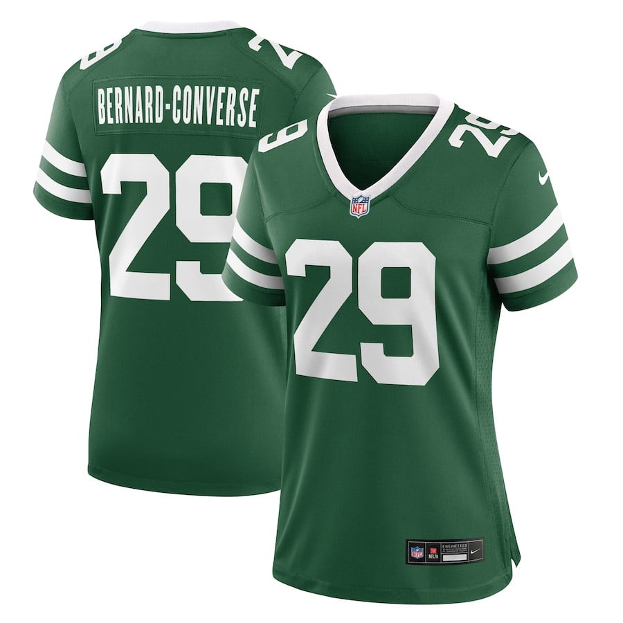 Jarrick Bernard-Converse 29 New York Jets Team Game Legacy Green NFL Jersey Women's