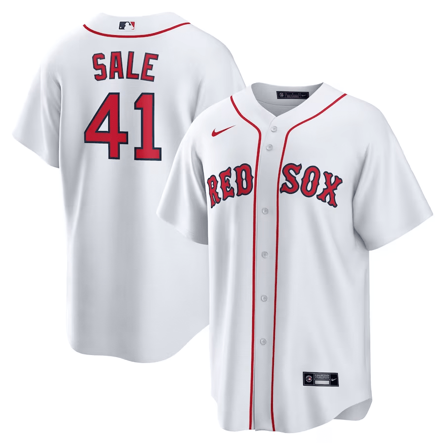 Chris Sale 41 Boston Red Sox Home White MLB Jersey Men's