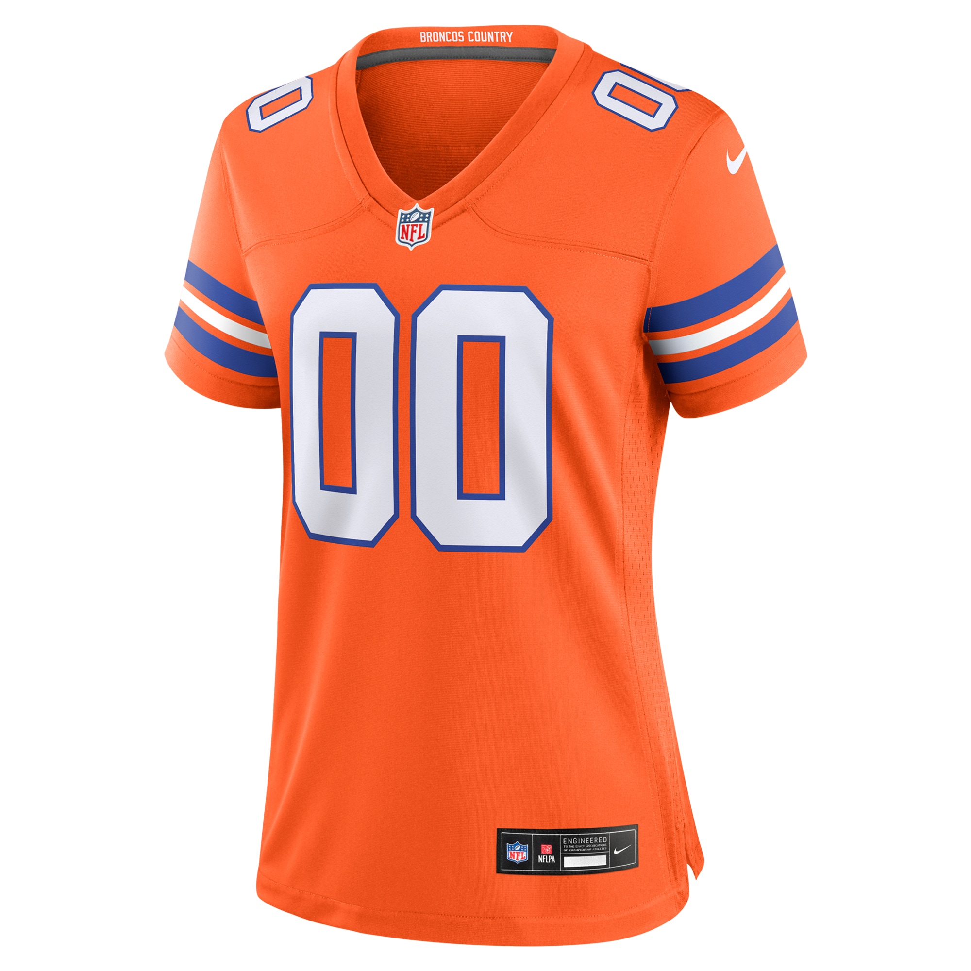 Denver Broncos Orange Mile High Collection 1977 Throwback Custom Game NFL Jersey Women's