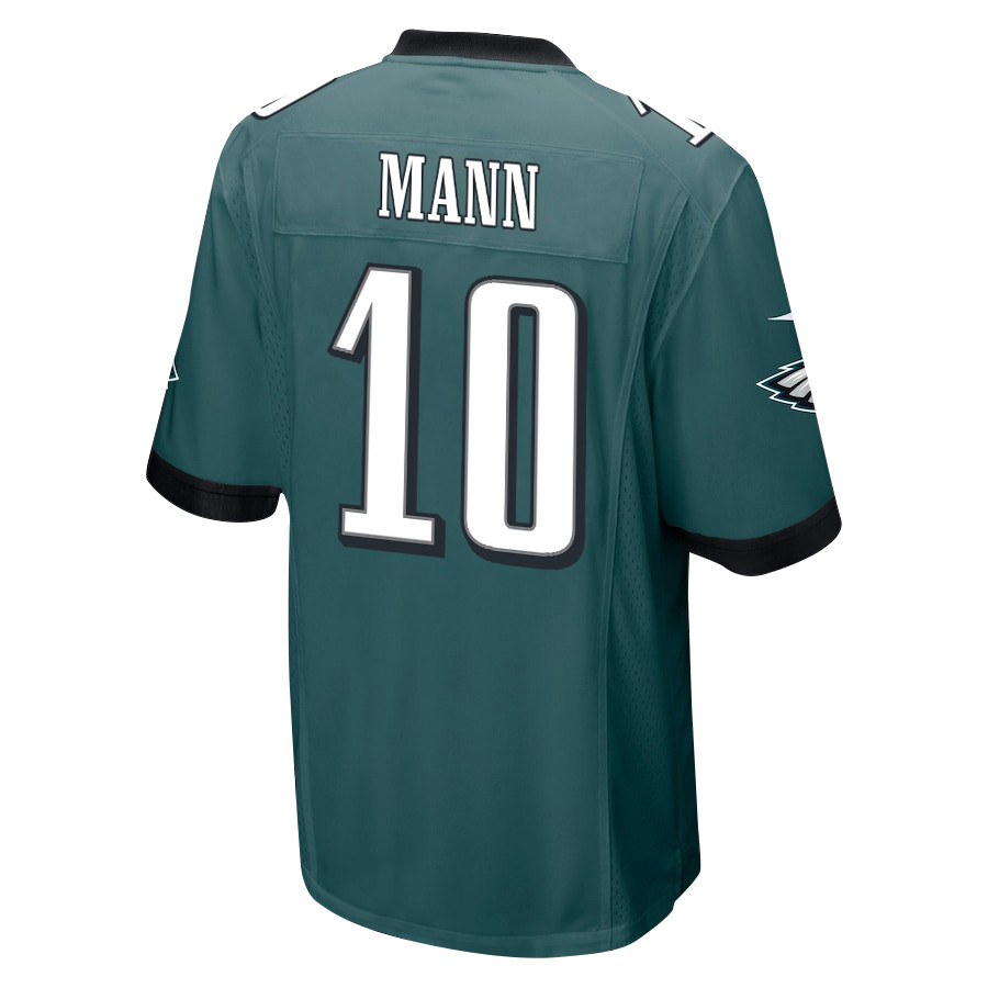 Braden Mann 10 Philadelphia Eagles Super Bowl LIX Champions Patch Game Midnight Green NFL Jersey Men's