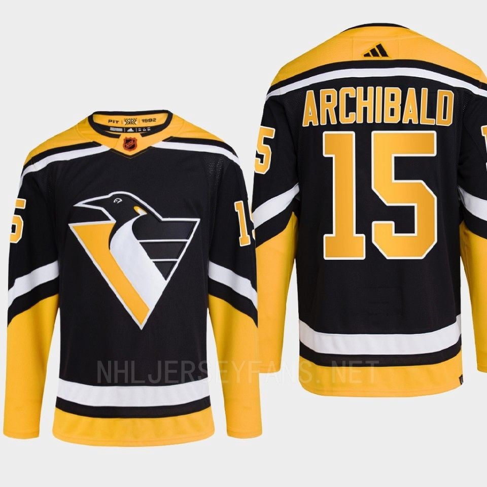Pittsburgh Penguins 2022 Reverse Retro 2.0 Josh Archibald 15 Black Primegreen NHL Jersey Men's