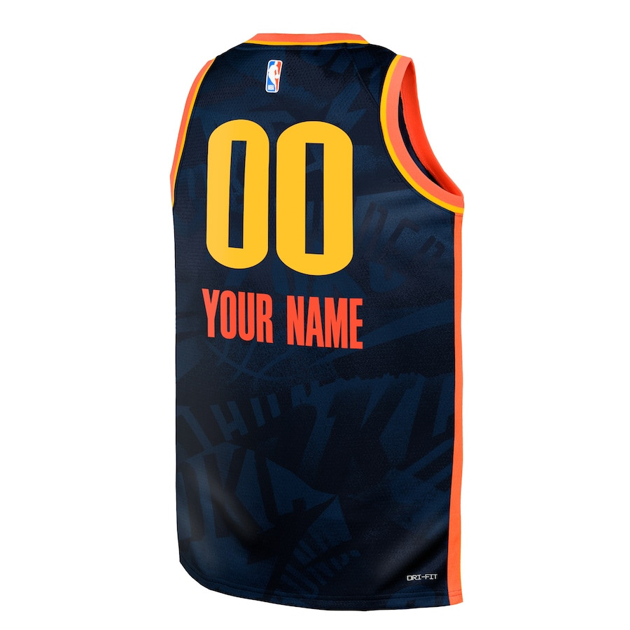 Oklahoma City Thunder 2023/24 City Edition Swingman Custom Navy NBA Jersey Youth