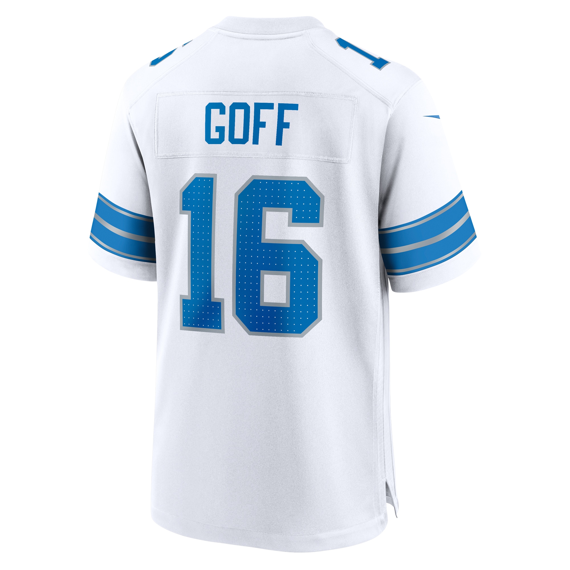 Detroit Lions Jared Goff White Game NFL Jersey Men's
