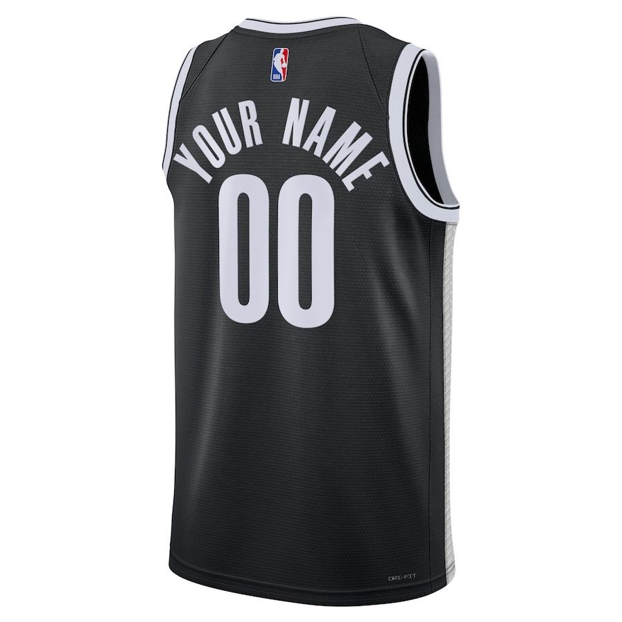 Brooklyn Nets 2023/24 Icon Swingman Custom Black NBA Jersey Men's