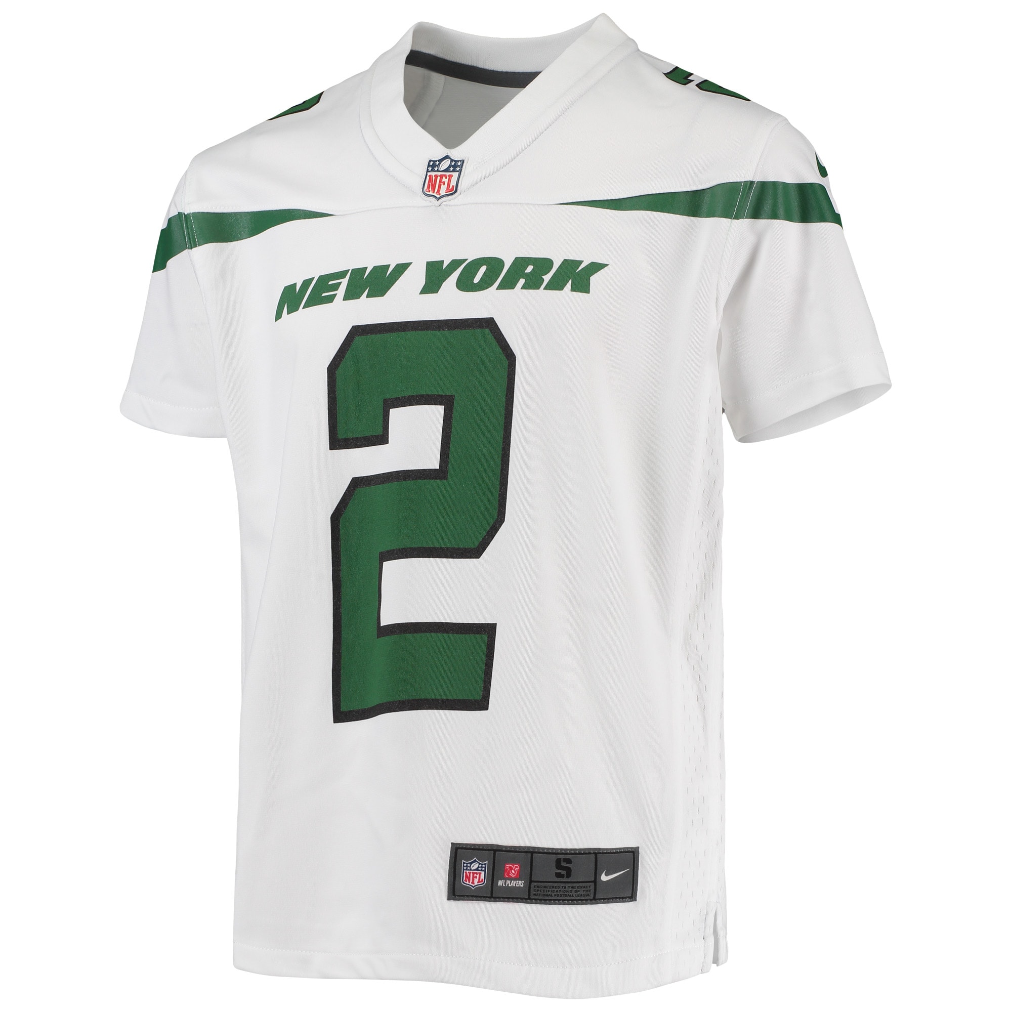 New York Jets Zach Wilson White Game NFL Jersey Youth