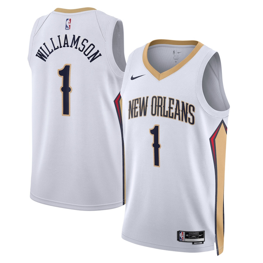 Zion Williamson 1 New Orleans Pelicans Unisex Swingman Association Editio White NBA Jersey Unisex