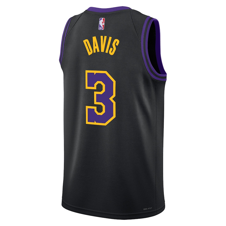 Anthony Davis 3 Los Angeles Lakers 2023/24 City Edition Swingman Black NBA Jersey Men's