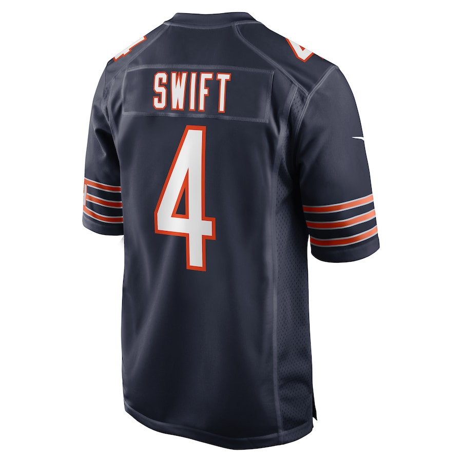 D'Andre Swift 4 Chicago Bears Game Navy NFL Jersey Men's