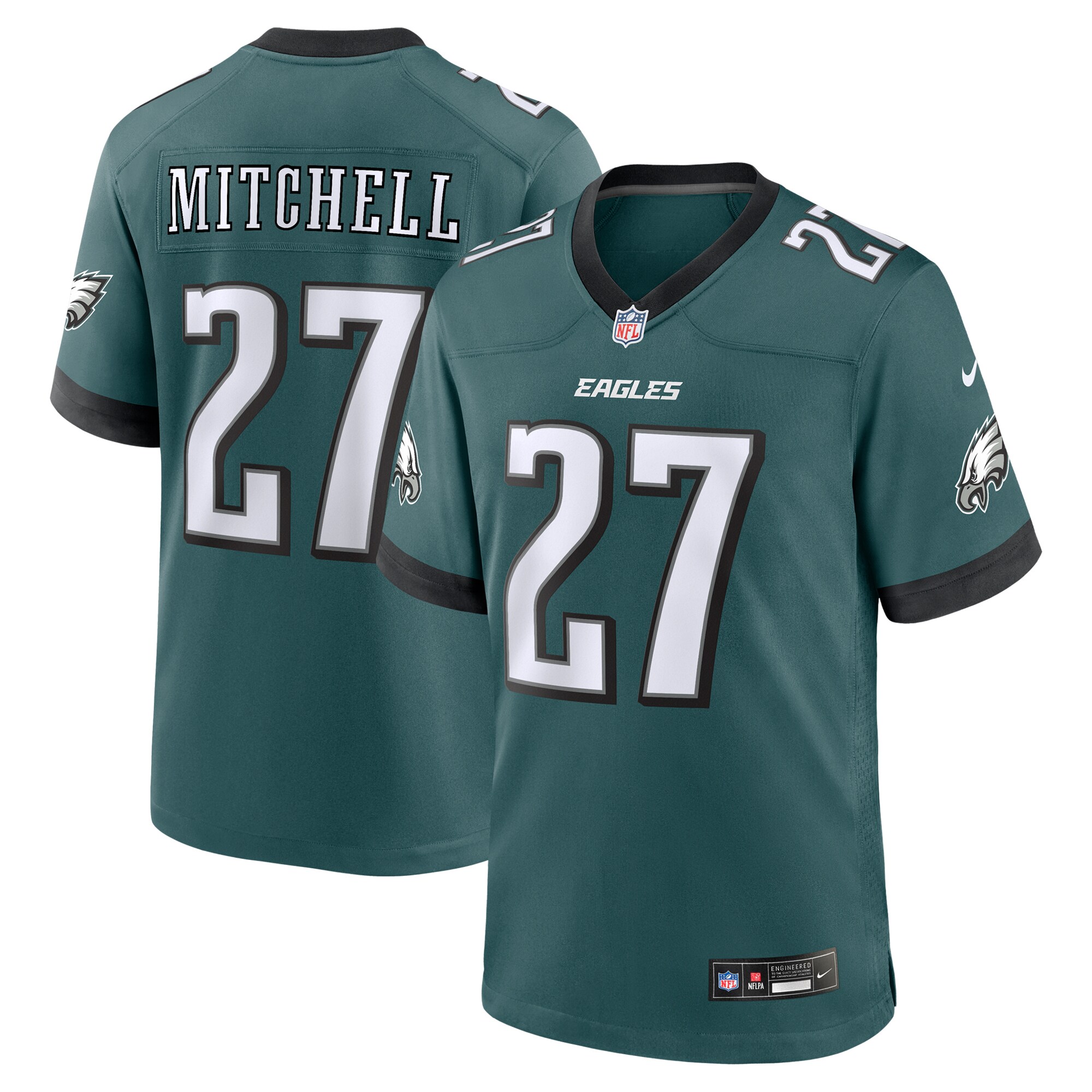 Philadelphia Eagles Quinyon Mitchell Midnight Green Team Game NFL Jersey Men's
