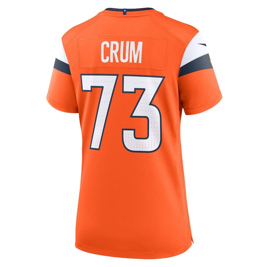 Frank Crum 73 Denver Broncos Team Game Orange NFL Jersey Women's