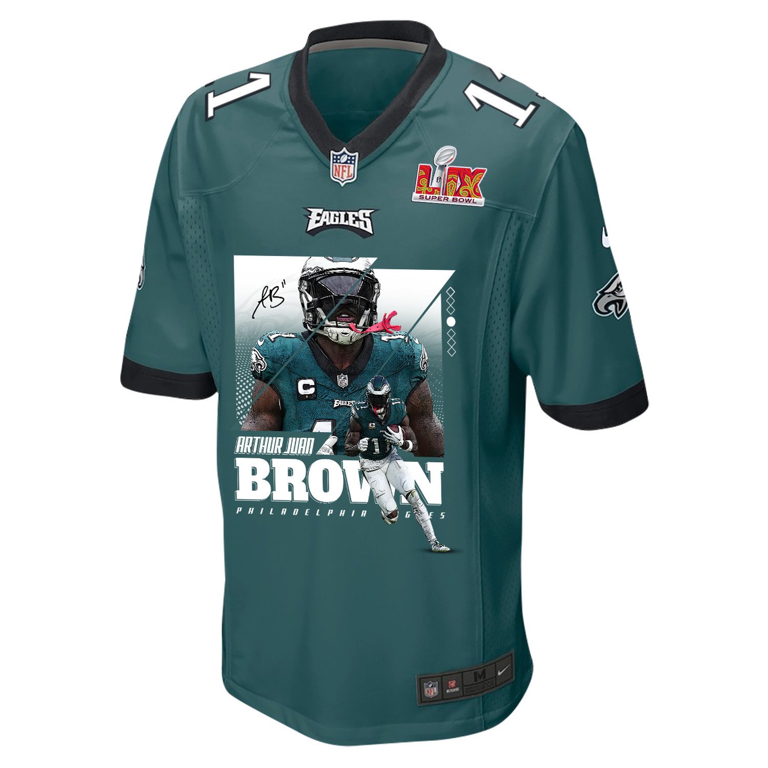 A.J. Brown 11 Philadelphia Eagles Swole Batman' Game Midnight Green NFL Jersey Men's