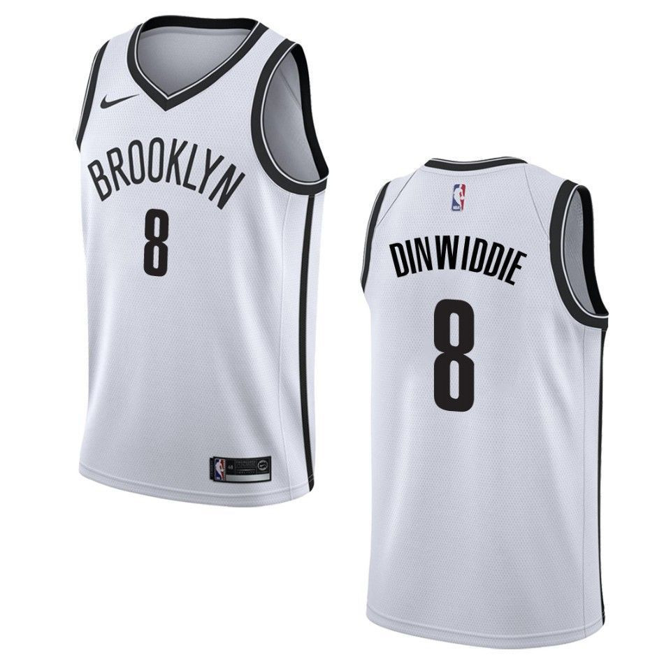Brooklyn Nets 8 Spencer Dinwiddie Association Swingman White NBA Jersey Men's