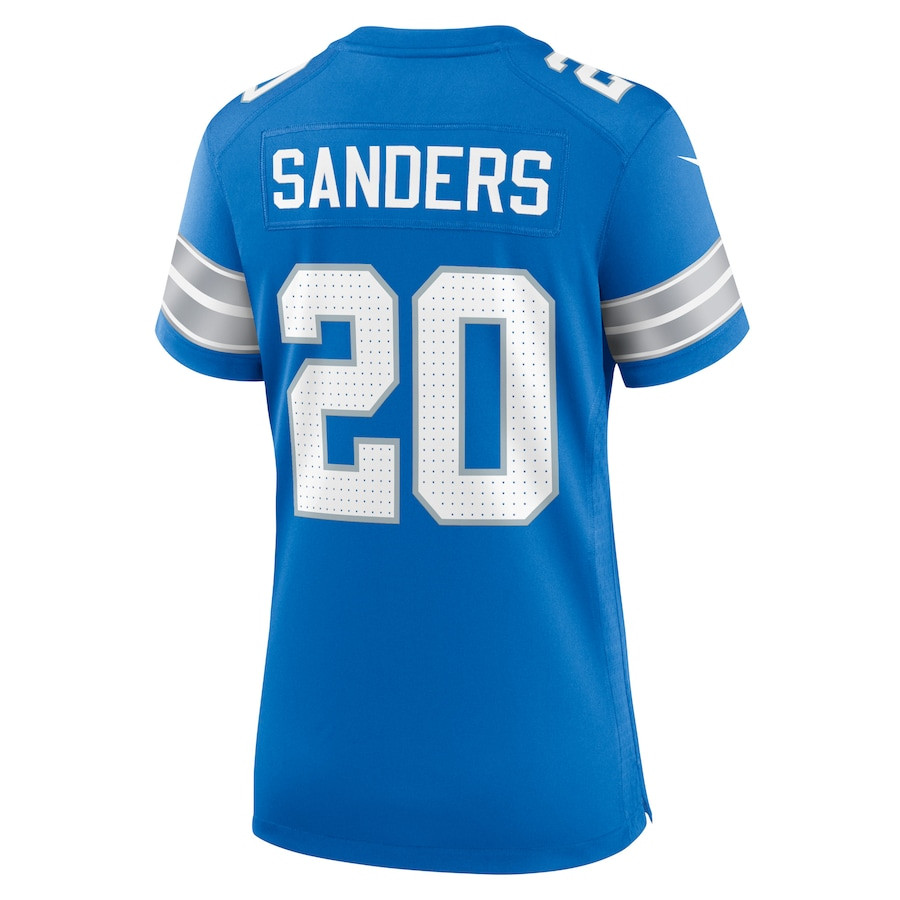 Barry Sanders 20 Detroit Lions Retired Player Game Blue NFL Jersey Women's