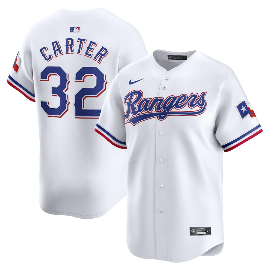 Evan Carter 32 Texas Rangers Home Limited White MLB Jersey Men's