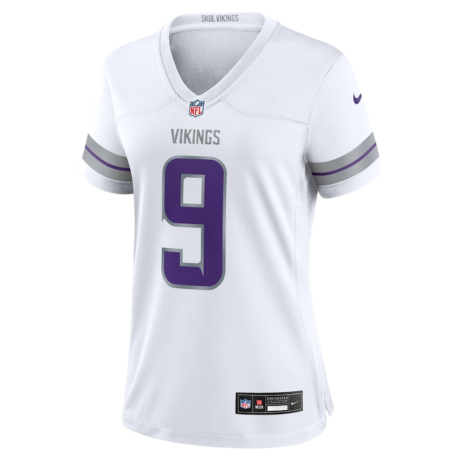 J.J. McCarthy 9 Minnesota Vikings Alternate Game Player White NFL Jersey Women's