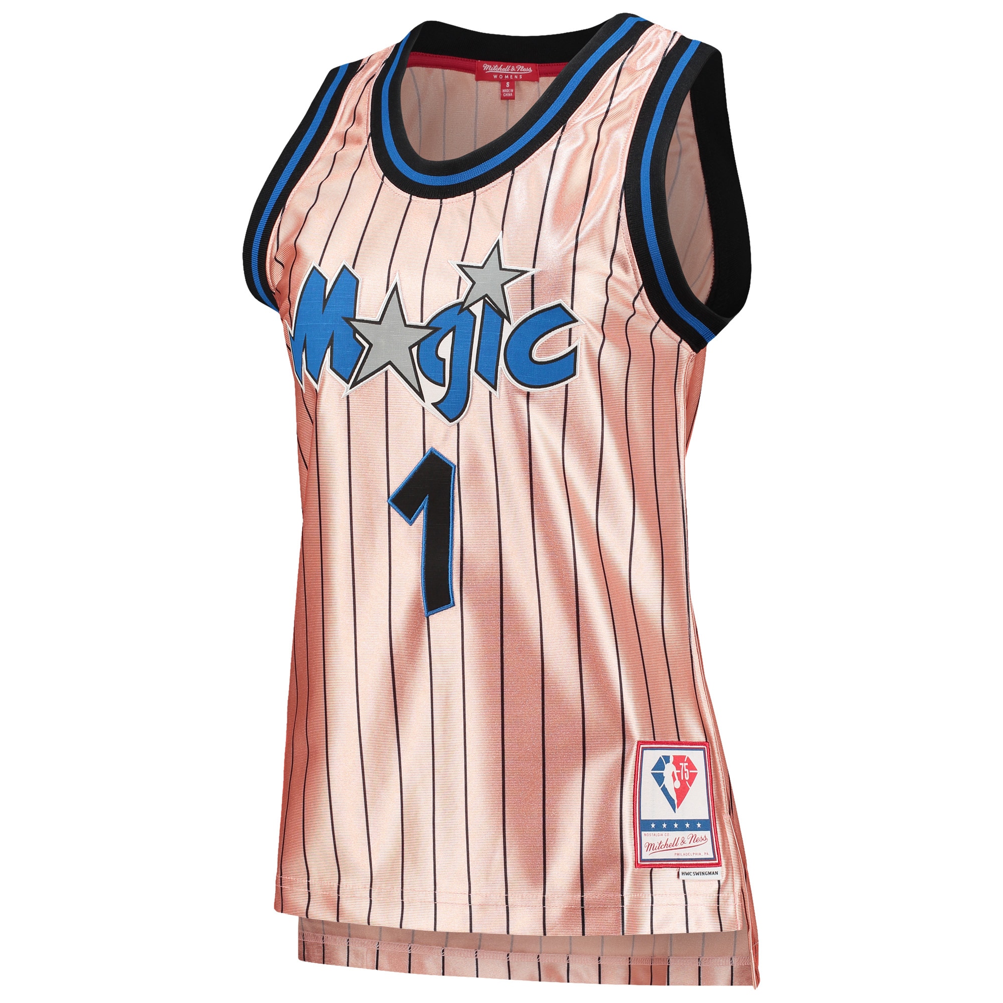 Mitchell Ness Penny Hardaway Pink Orlando Magicc 75th Anniversary Rose Gold 1993 Swingman NBA Jersey Women's
