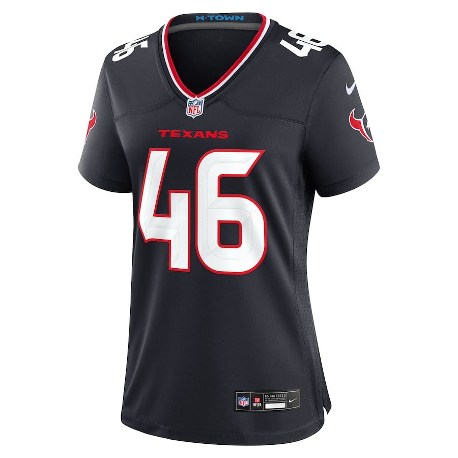 Jon Weeks 46 Houston Texans Team Game Navy NFL Jersey Women's