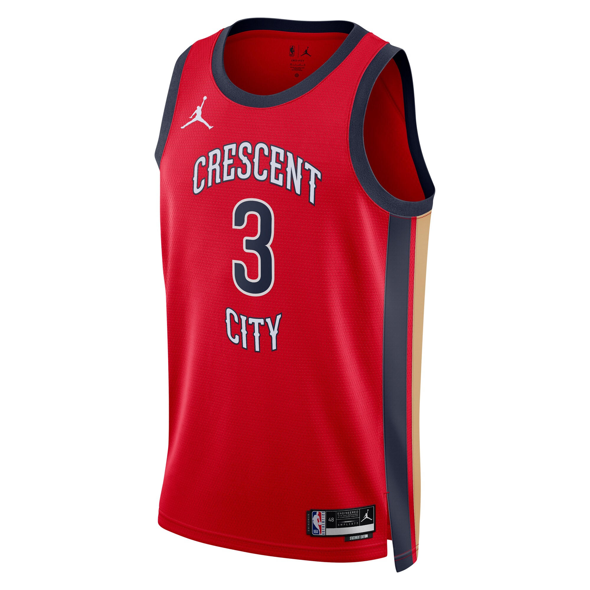 New Orleans Pelicans Jordan Brand Statement Edition Swingman Rojo C.J. McCollu Unisex NBA Jersey Unisex