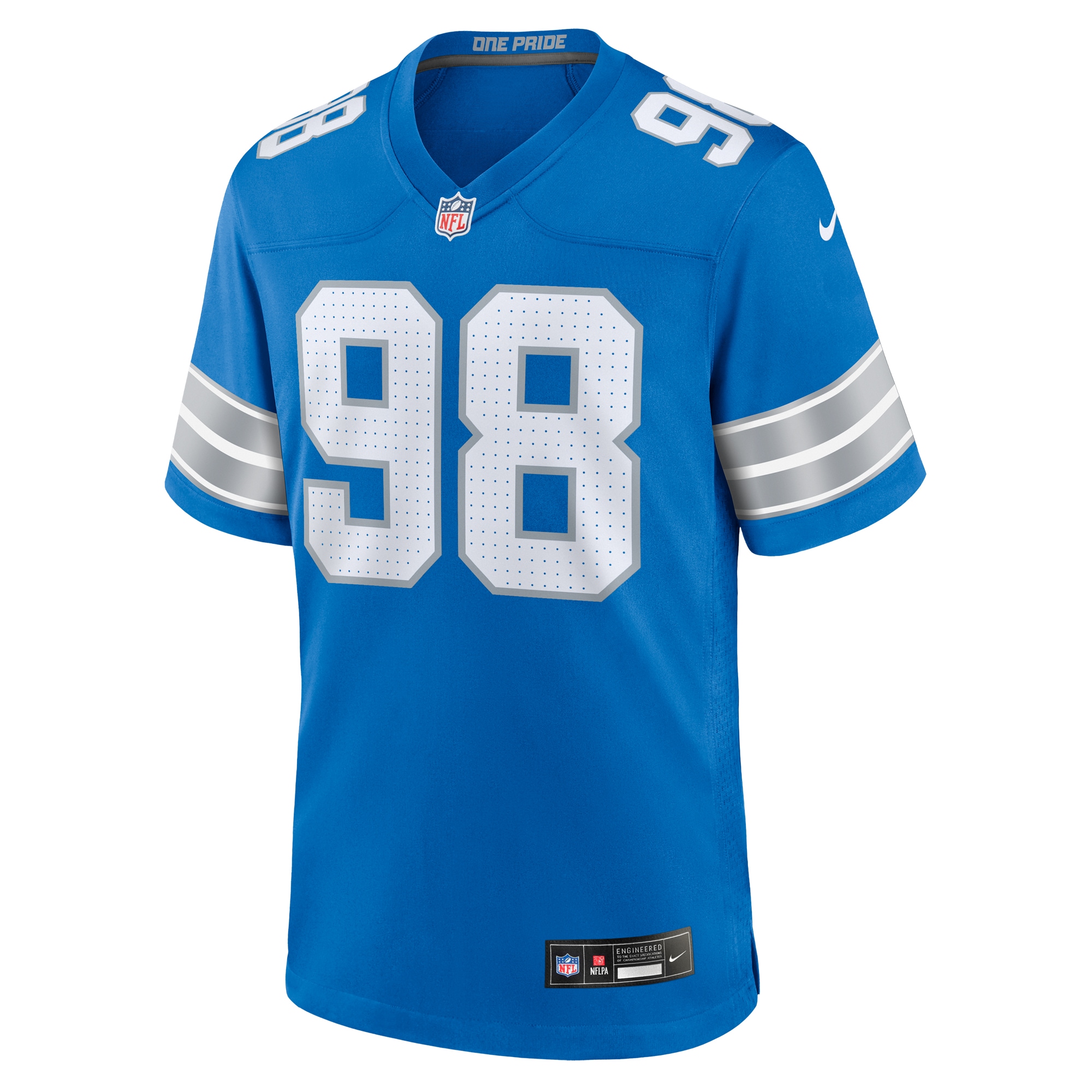 Detroit Lions D.J. Reader Blue Team Game NFL Jersey Men's