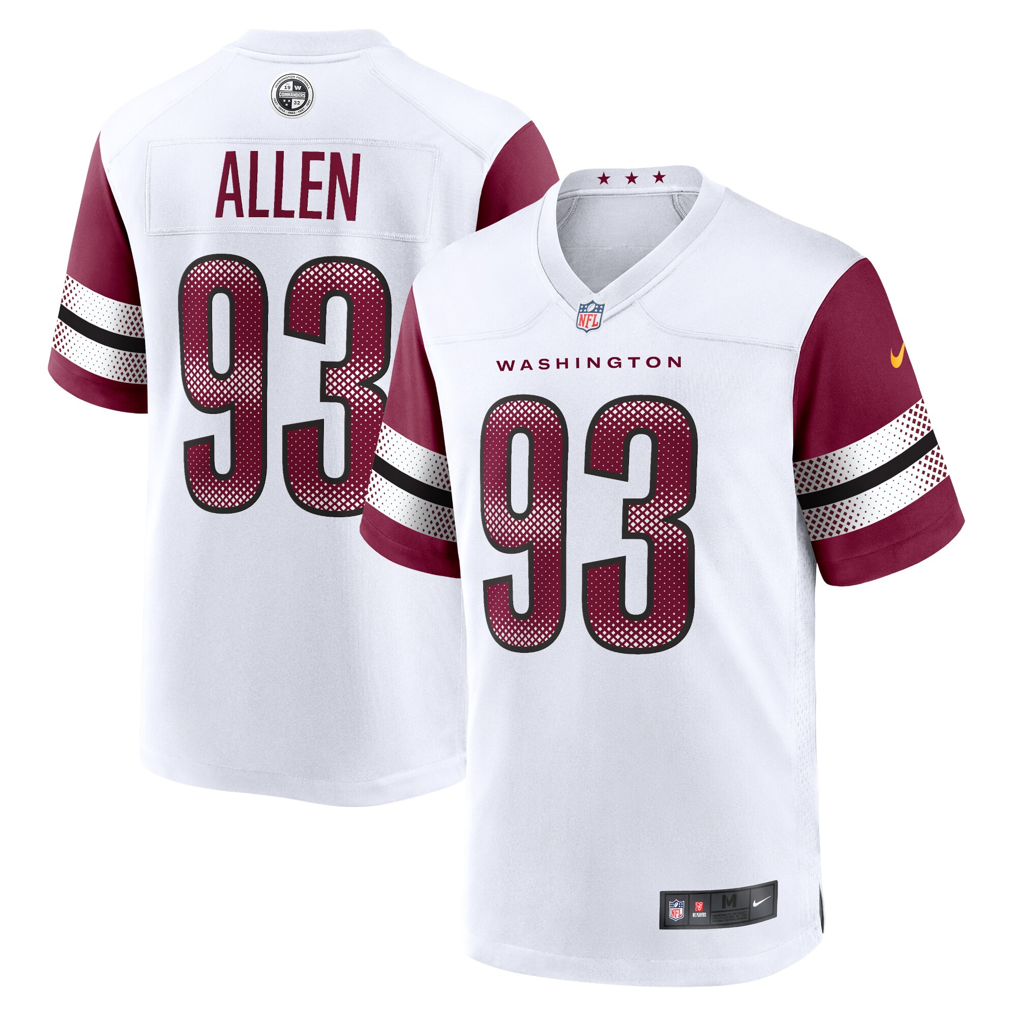 Washington Commanders Jonathan Allen White Game NFL Jersey Men's