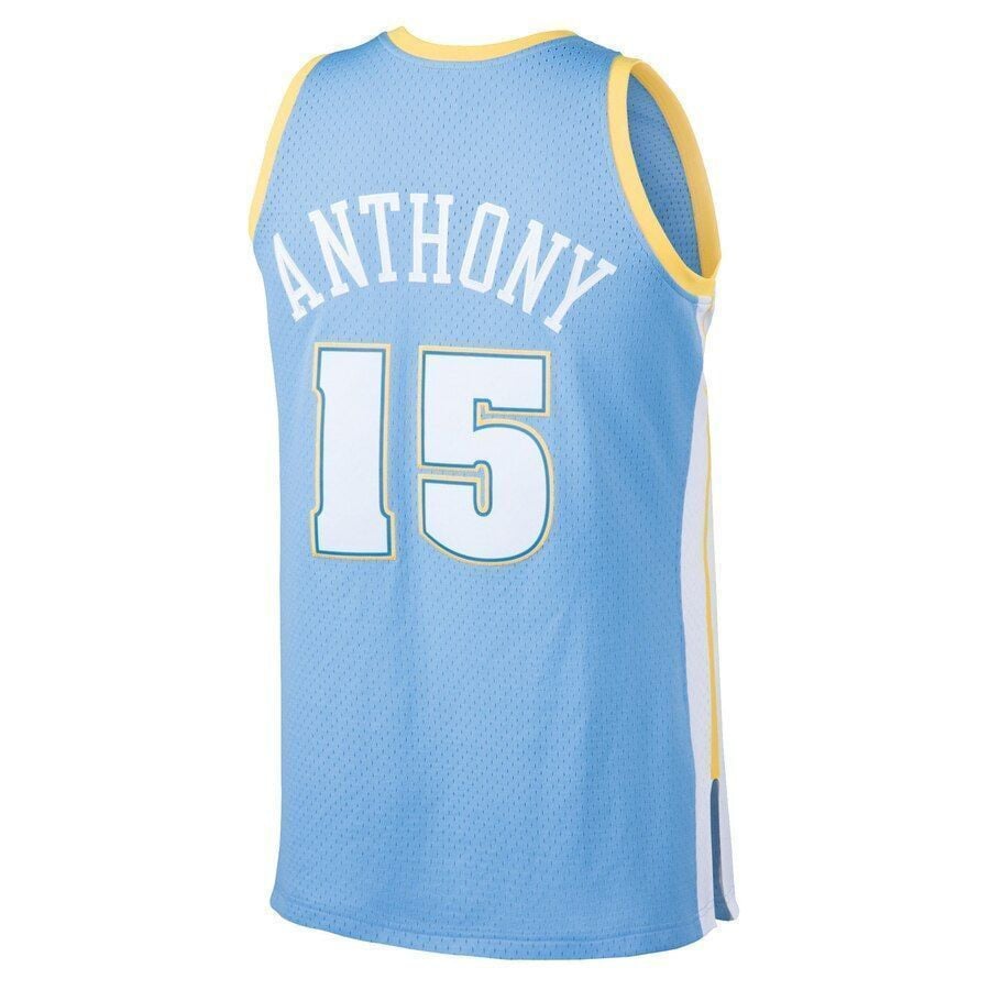 Carmelo Anthony Denver Nuggets Mitchell Ness 2003-04 Hardwood Classics Swingman Light Blue NBA Jersey Men's