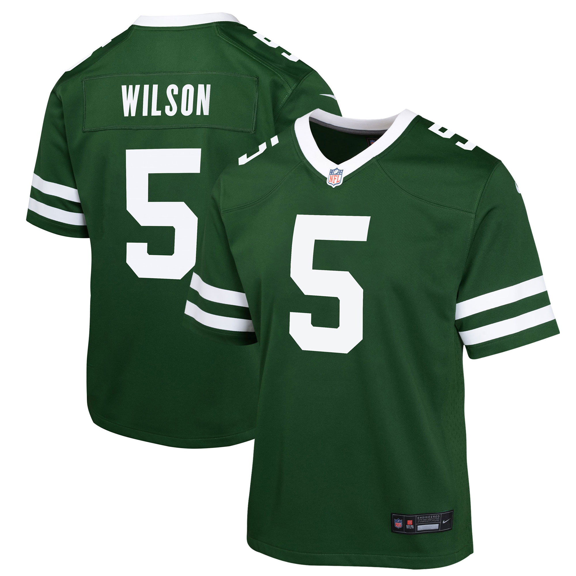 New York Jets Garrett Wilson Legacy Green Game NFL Jersey Youth