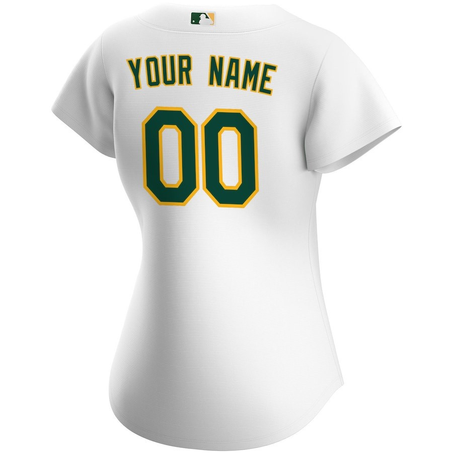 Oakland Athletics Home Custom White MLB Jersey Women's