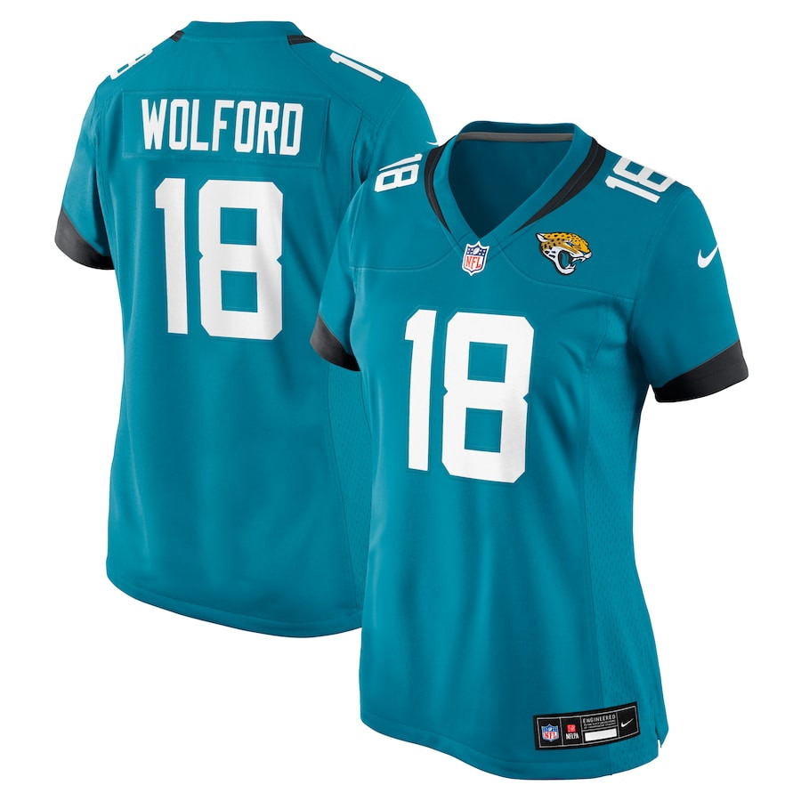 John Wolford 18 Jacksonville Jaguars Team Game Teal NFL Jersey Women's