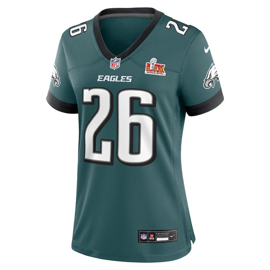 Saquon Barkley #26 Philadelphia Eagles Super Bowl LIX Midnight Green NFL Jersey Women's