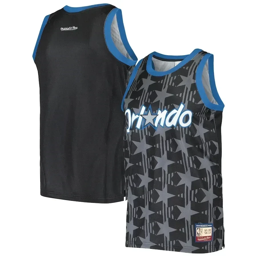Orlando Magicc Mitchell Ness Hardwood Classics Team Heritage Tank Top Black NBA Jersey Men's