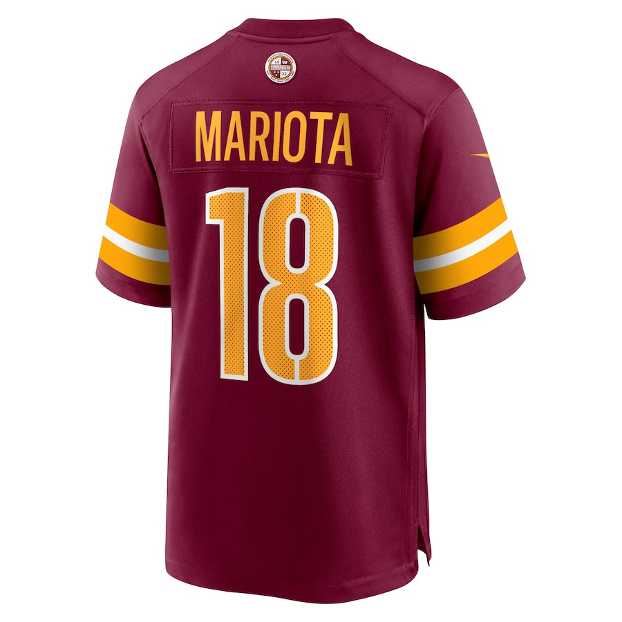Marcus Mariota 18 Washington Commanders Game Burgundy NFL Jersey Men's