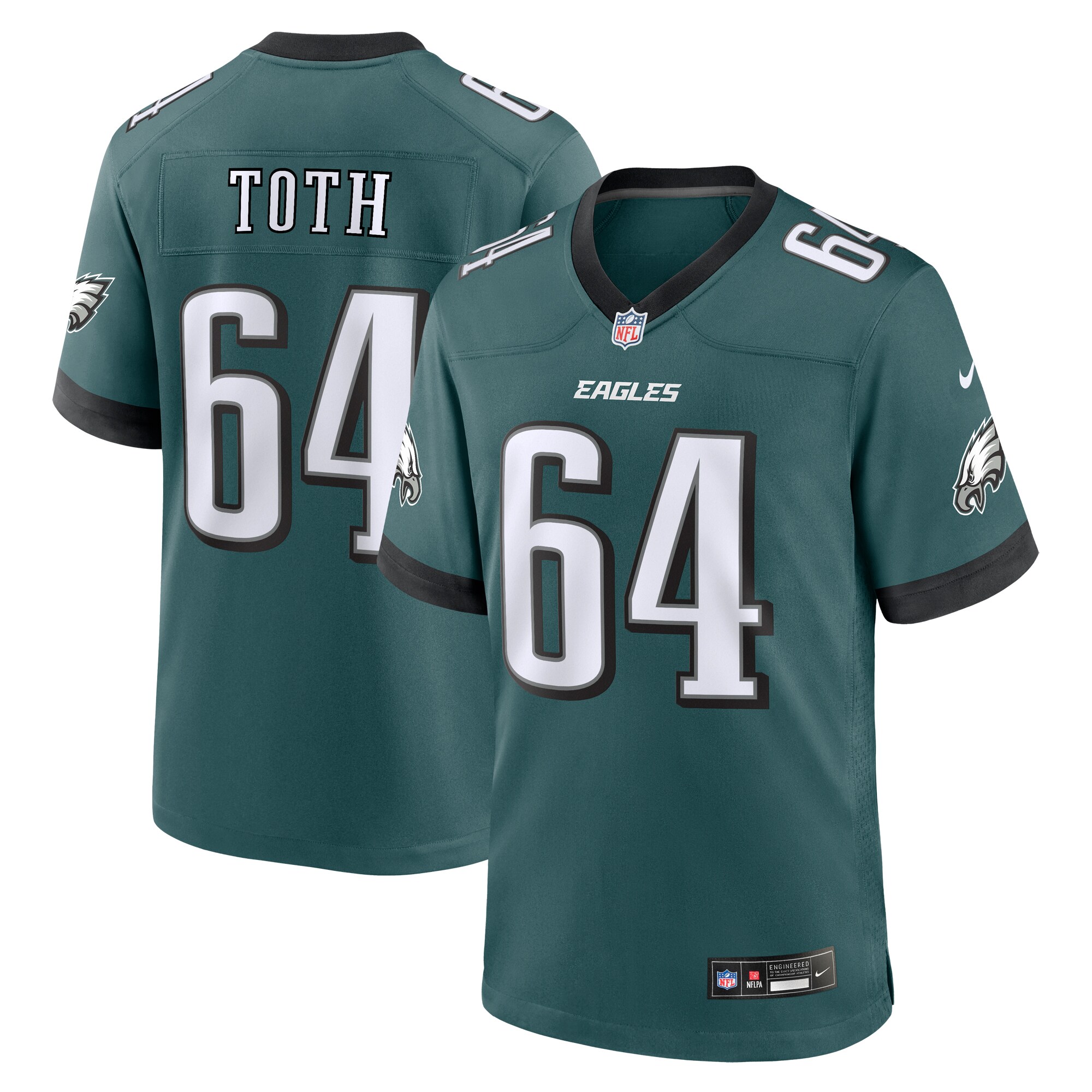 Philadelphia Eagles Brett Toth Midnight Green Game NFL Jersey Men's