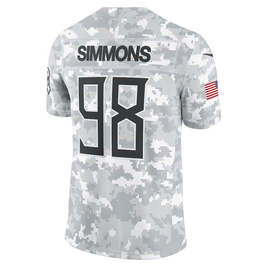 Jeffery Simmons 98 Tennessee Titans 2024 Salute to Service Limited Arctic Camo NFL Jersey Men's