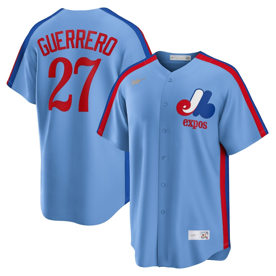 Vladimir Guerrero 27 Montreal Expos Cooperstown Collection Road Powder Blue MLB Jersey Men's