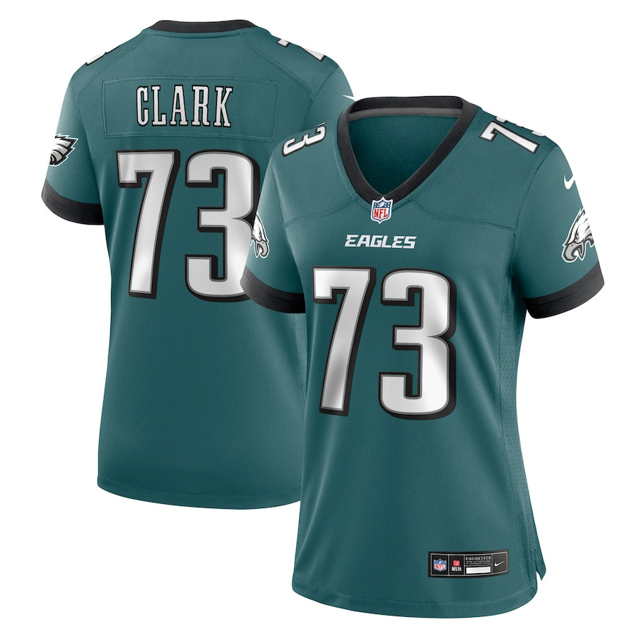 Le'Raven Clark 73 Philadelphia Eagles Team Game Midnight Green NFL Jersey Women's