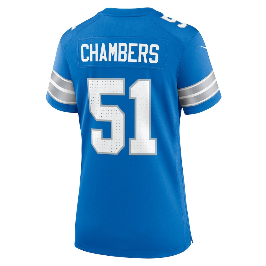 Steele Chambers 51 Detroit Lions Game Blue NFL Jersey Women's