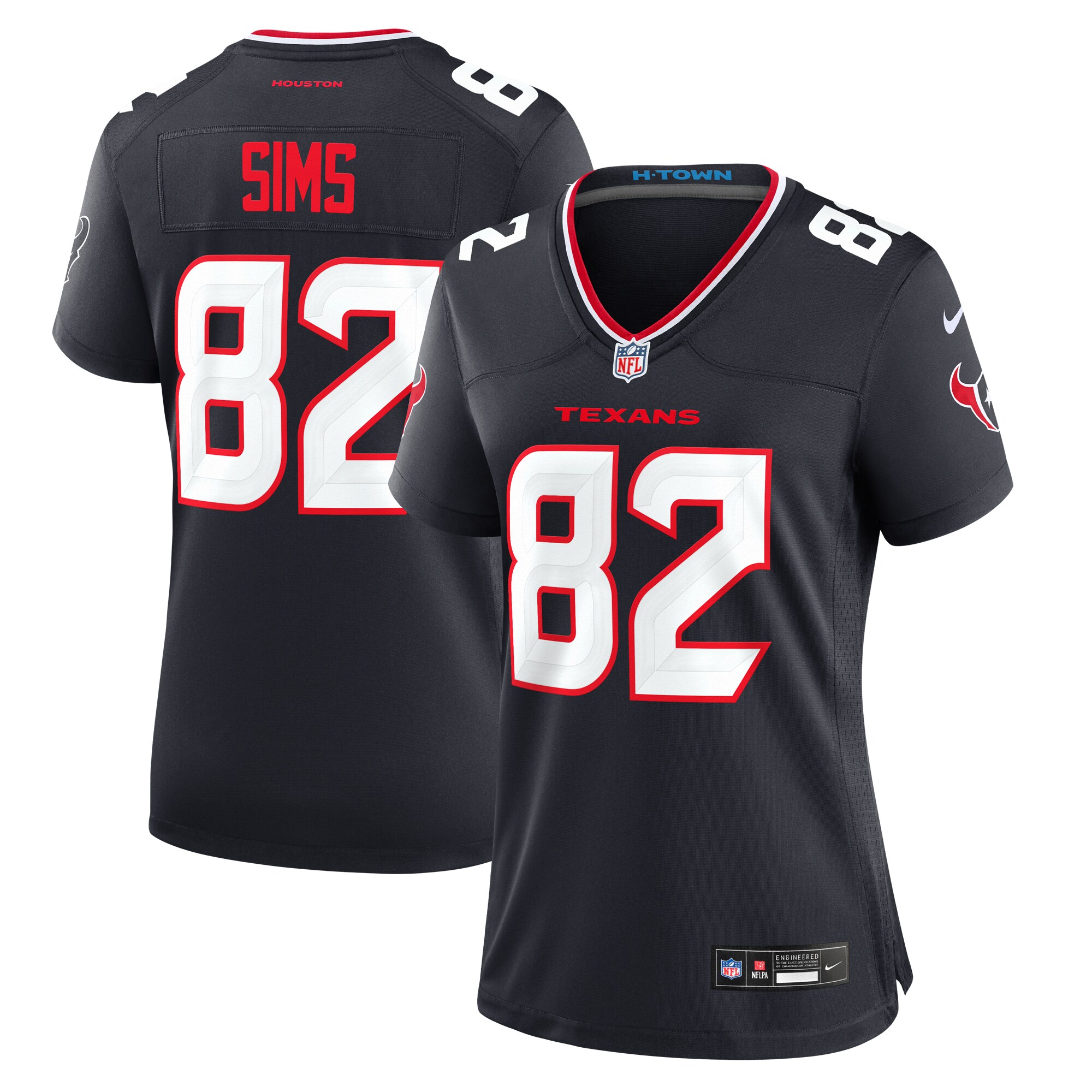 Houston Texans Steven Sims Navy Team Game NFL Jersey Women's