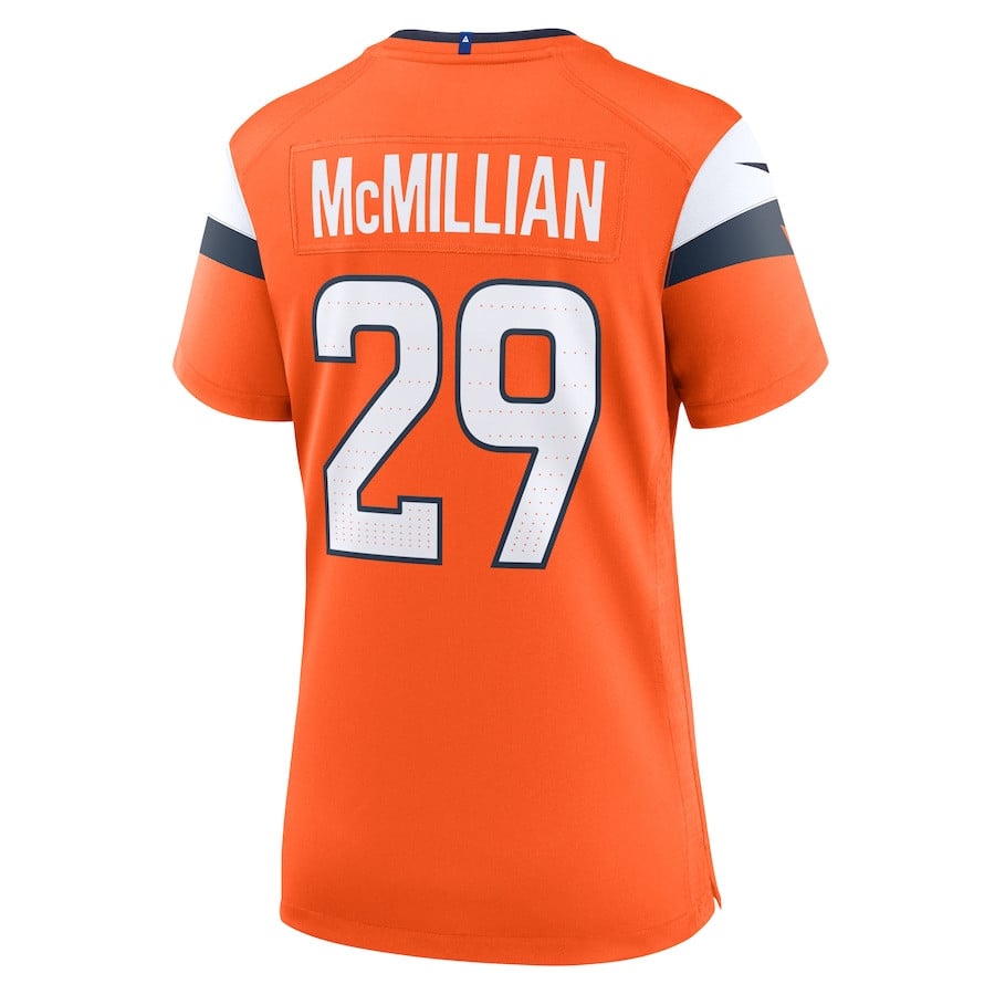 Ja'Quan McMillian 29 Denver Broncos Team Game Orange NFL Jersey Women's