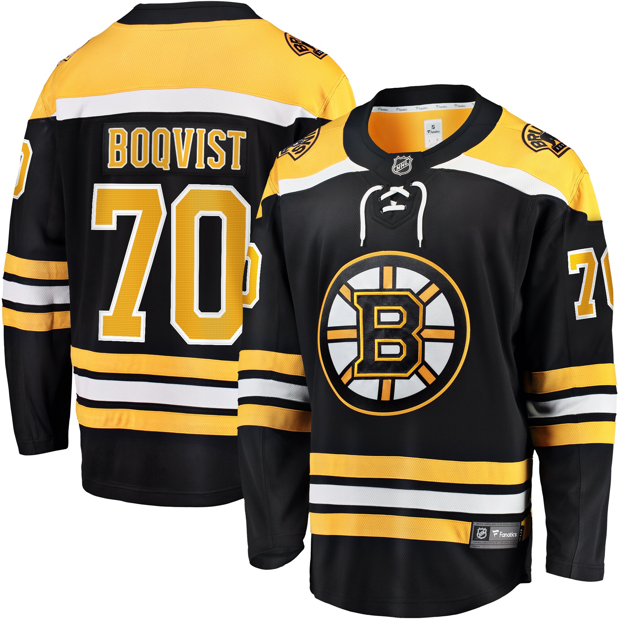 Boston Bruins Jesper Boqvist Black Home Breakaway NHL Jersey Men's