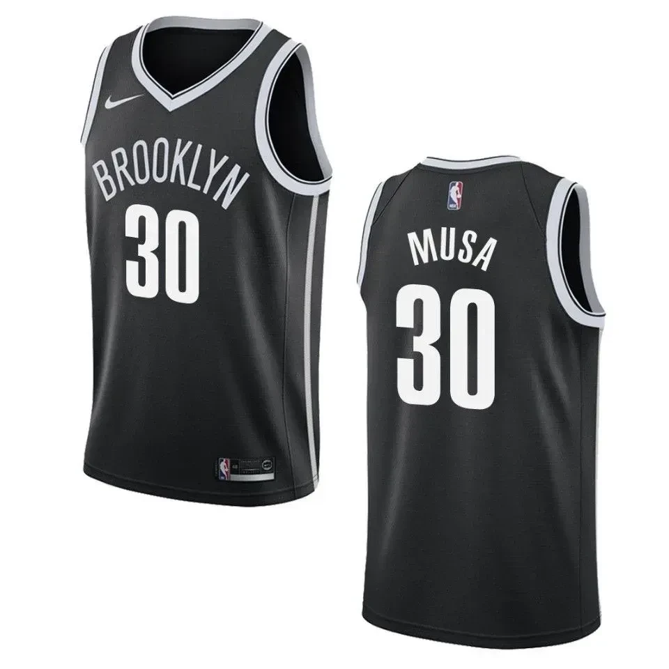 Brooklyn Nets 30 Dzanan Musa Icon Swingman Black NBA Jersey Men's
