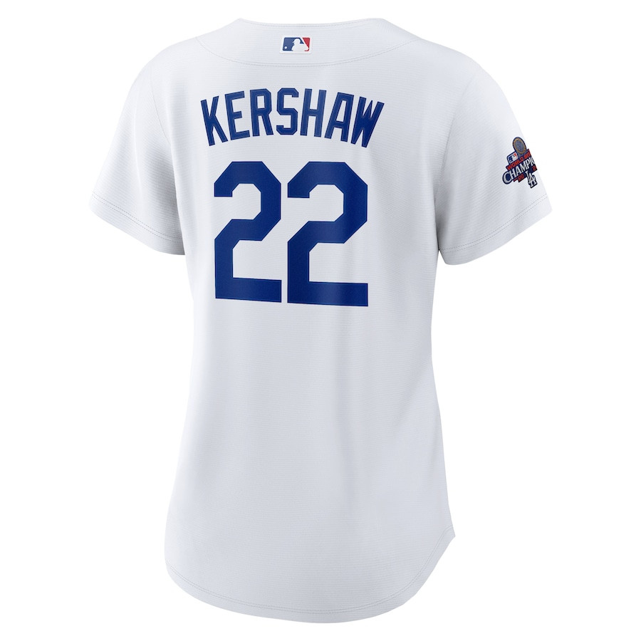 Clayton Kershaw 22 Los Angeles Dodgers 2024 World Series Champions Home Player White MLB Jersey Women's